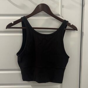 Black lululemon cropped workout top
